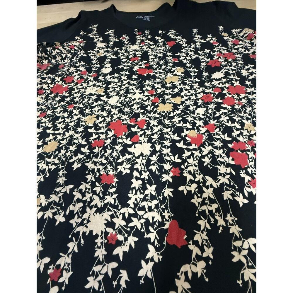 hics"ULLA POPKEN" Black V Neck 3/4 Sleeve T-Shirt Full Front Graphics SZ 20/22 - Picture 5 of 10